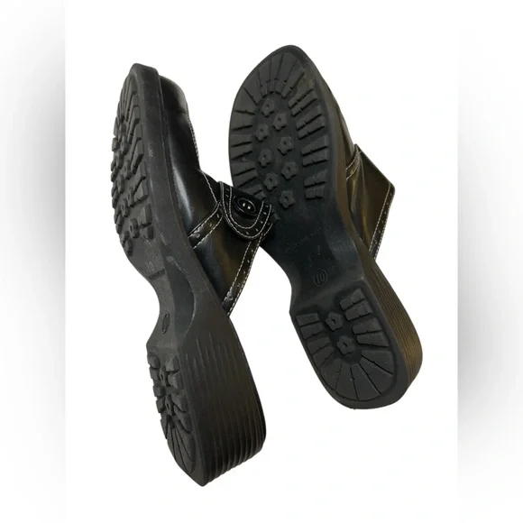 ⭐️SOLD⭐️ Vintage Y2K Lower East Side Black Chunky Platform Clogs | Size 10 - Picture 5 of 7